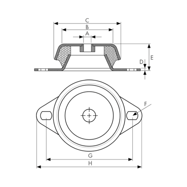 OKCS Vibration Damping Machine Feet (with Nuts) 1